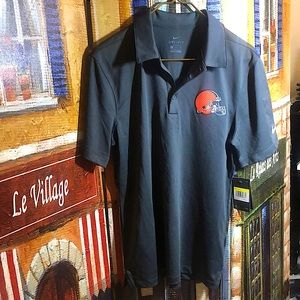 Cleveland Browns Nike brand short sleeve dry fit golf shirt men’s size small